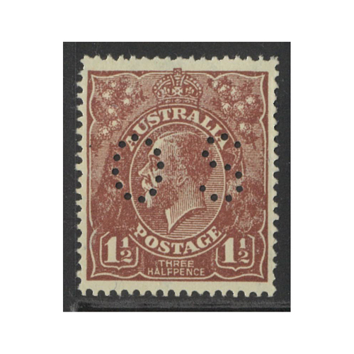 Australia KGV Stamps Large Multi WMK 1½d Dark Red-Brown Perf OS SG O65 (BW 85Aba) MUH