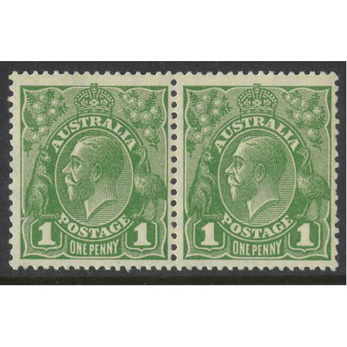 Australia KGV Stamps Small Multi WMK p13½x12½ 1d Green Die I/II Pair SG95/95a (BW 81Bia) MUH/MLH