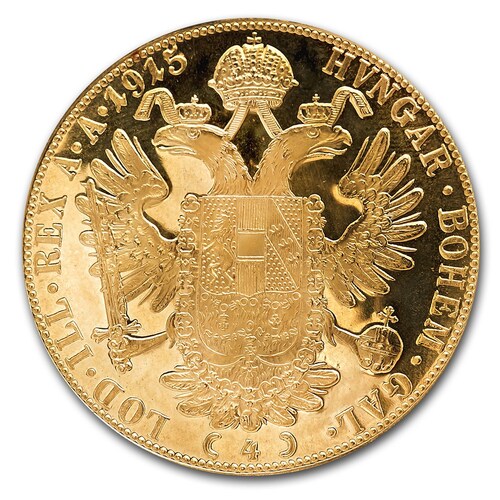 Austria 1915 Four Ducat Gold Coin with an exquisite design high gold content .44 oz of 98.6% pure (23.75 karat)