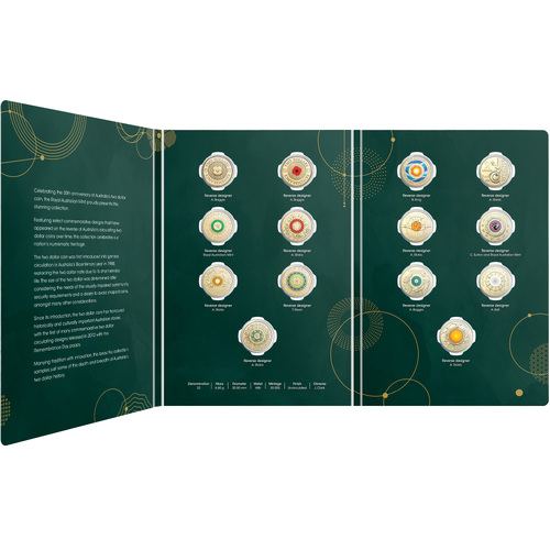 Australia 2023 35th Anniversary of $2 Coin - 14 Coin Collection