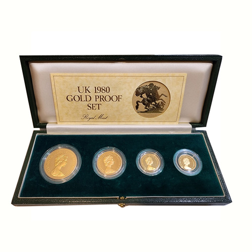 Great Britain 1980 4 Coin Gold Proof sovereign set cased with certificate Collection