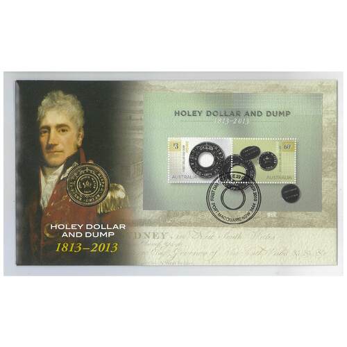 Australia 2013 Holey Dollar and Dump 200 Years Stamps & $1 Coin PNC