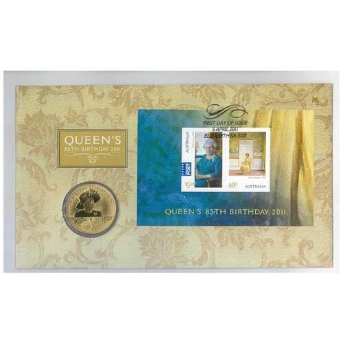 Australia 2011 Queen Elizabeth II 85th Birthday Stamps & $1 Coin PNC