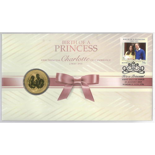 Australia 2015 Birth of HRH Princess Charlotte Stamp & $1 Coin PNC (PM)