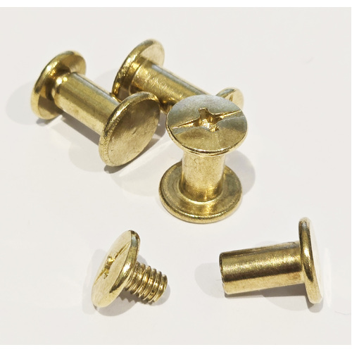 10mm Brass Post & Screws Set of 4 to hold Binders Coin/Banknote Albums