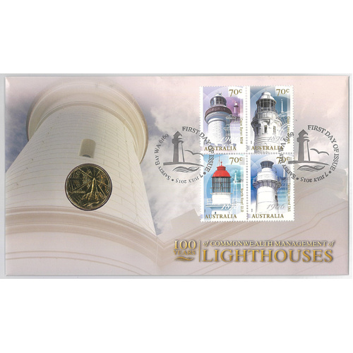 Australia 2015 Lighthouses 100 Years Stamps & $1 Coin PNC (RAM)