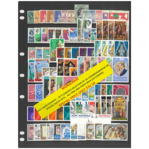 Montserrat 1917-77 Selection of 28 Commemorative Sets 94 Stamps MUH #474