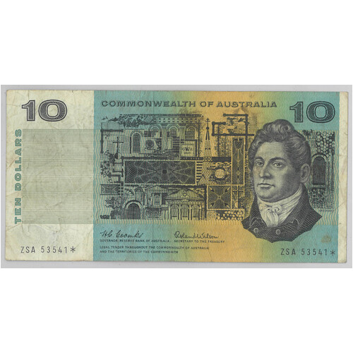 Commonwealth of Australia 1966 $10 STAR Banknote Coombs/Wilson First Prefix R301Fs Fine